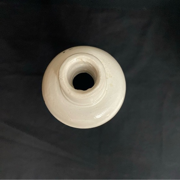 Vtg Stoneware Pottery Bottle Vase Vessel Hand Painted Flowers Turtle - Picture 8 of 8